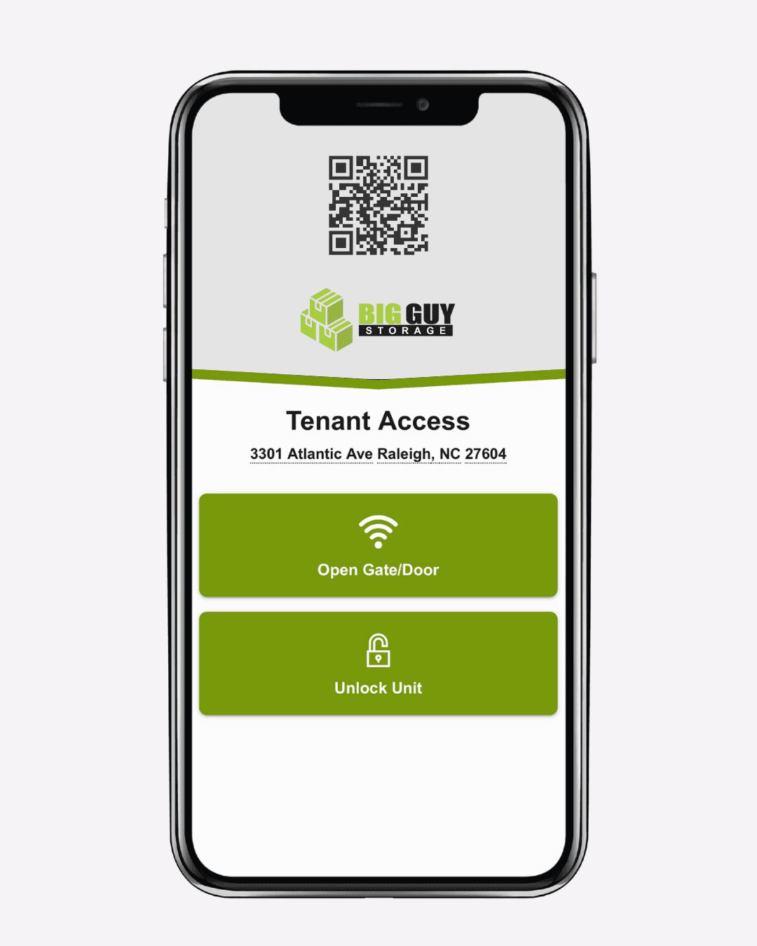 Smart phone online ordering Big Guy Storage