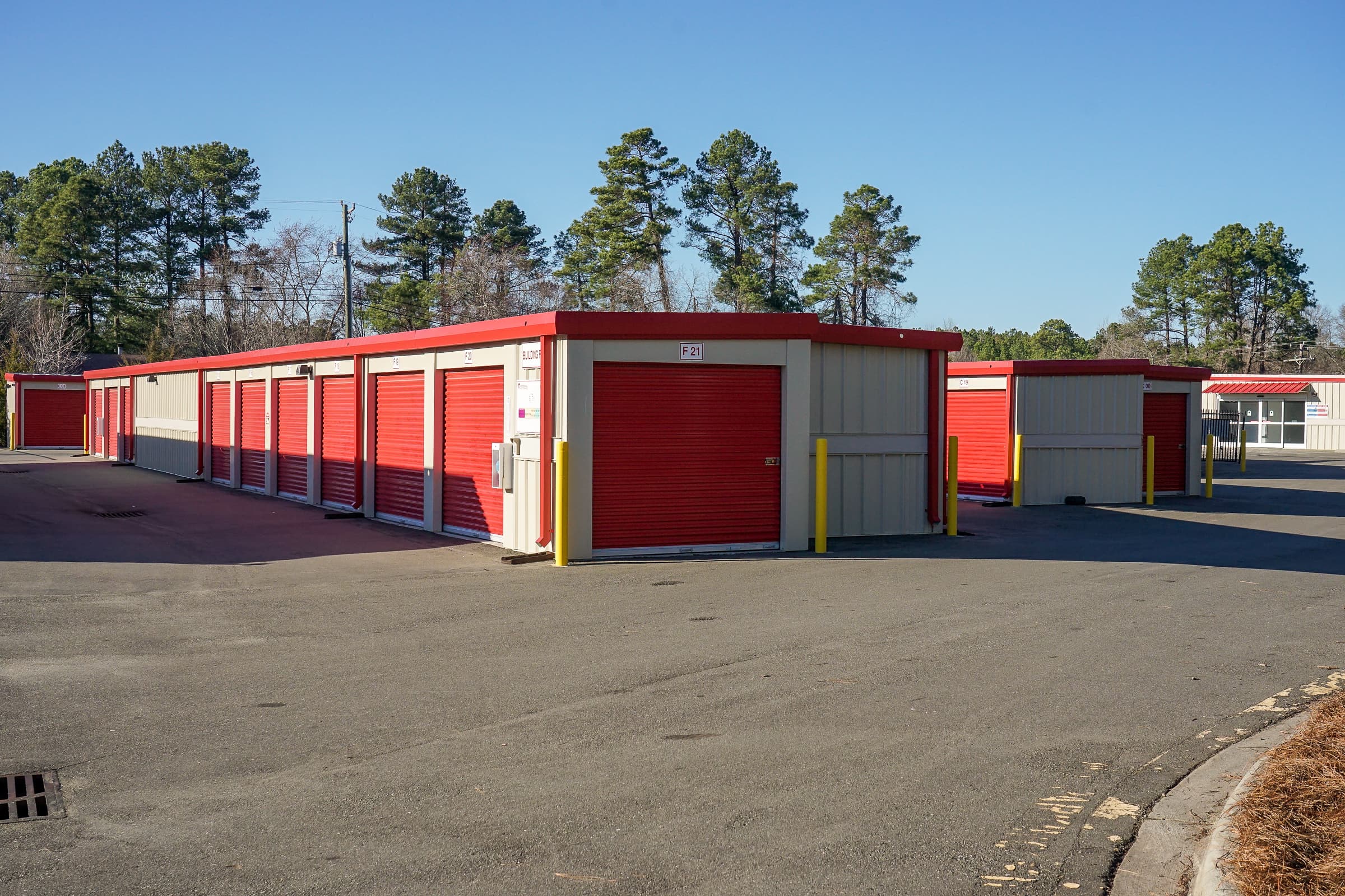 red storage units