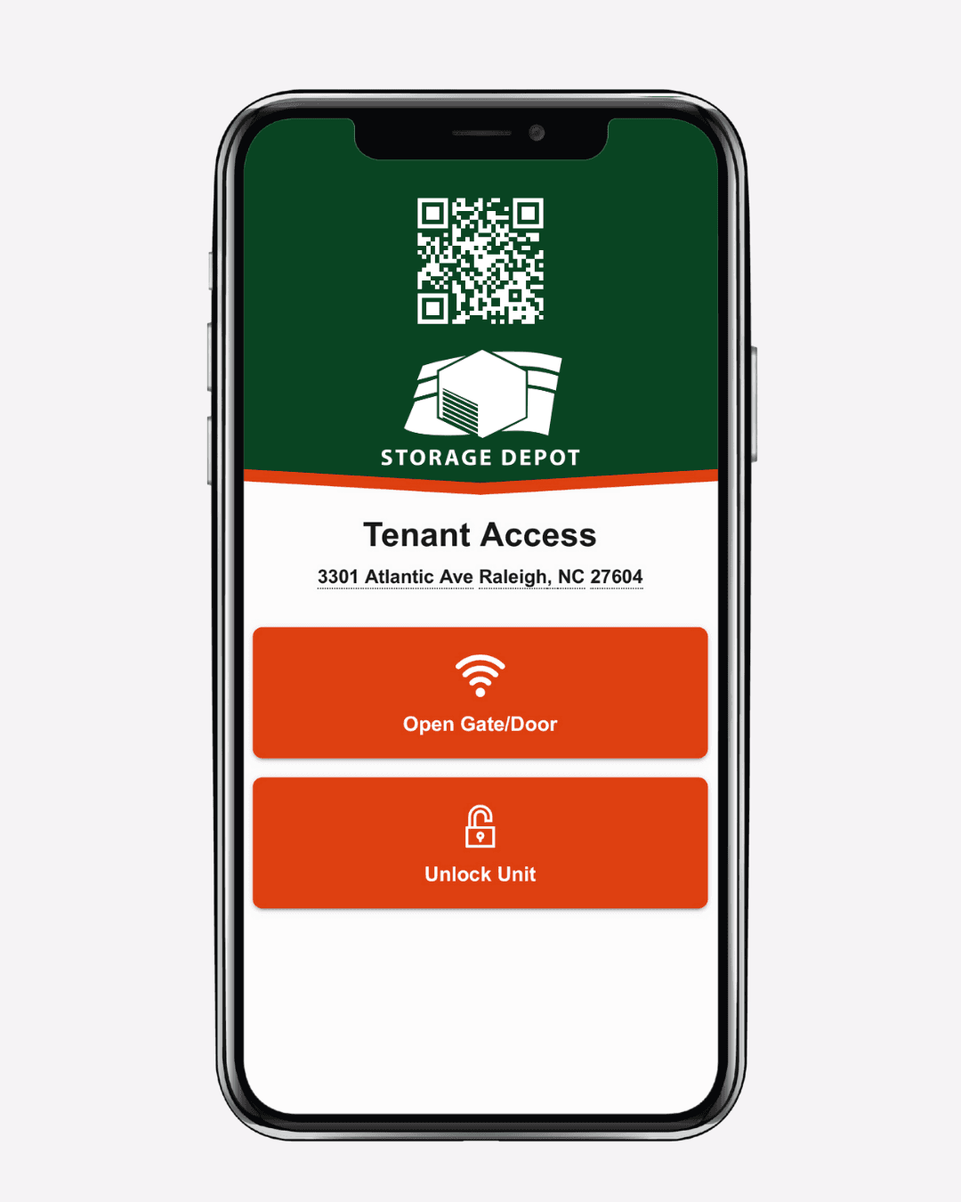 Smart phone online ordering Storage Depot